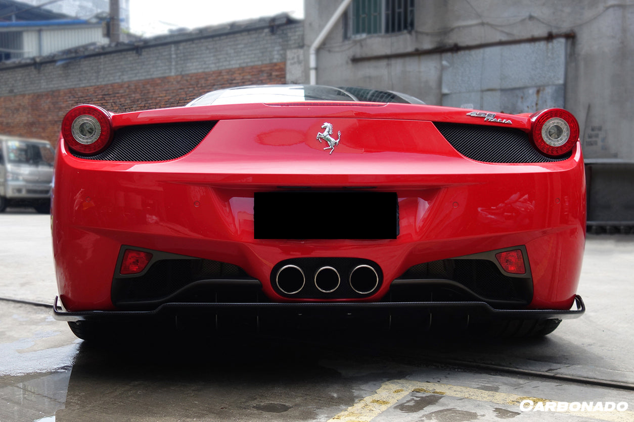 2010-2015 Ferrari 458 Coupe/Spyder AV Style Carbon Fiber Rear Diffuser - Carbonado