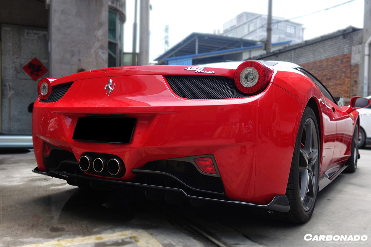 2010-2015 Ferrari 458 Coupe/Spyder AV Style Carbon Fiber Rear Diffuser - Carbonado