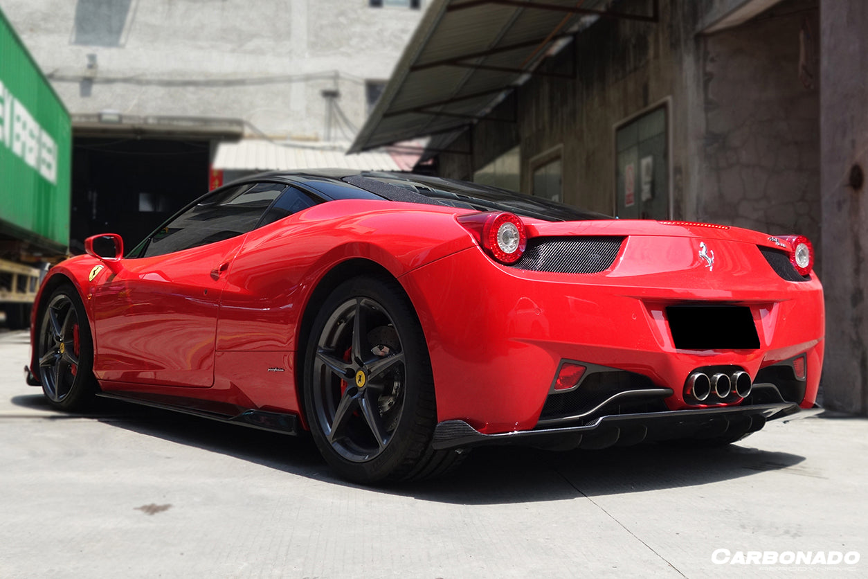 2010-2015 Ferrari 458 Coupe/Spyder AV Style Carbon Fiber Rear Diffuser - Carbonado