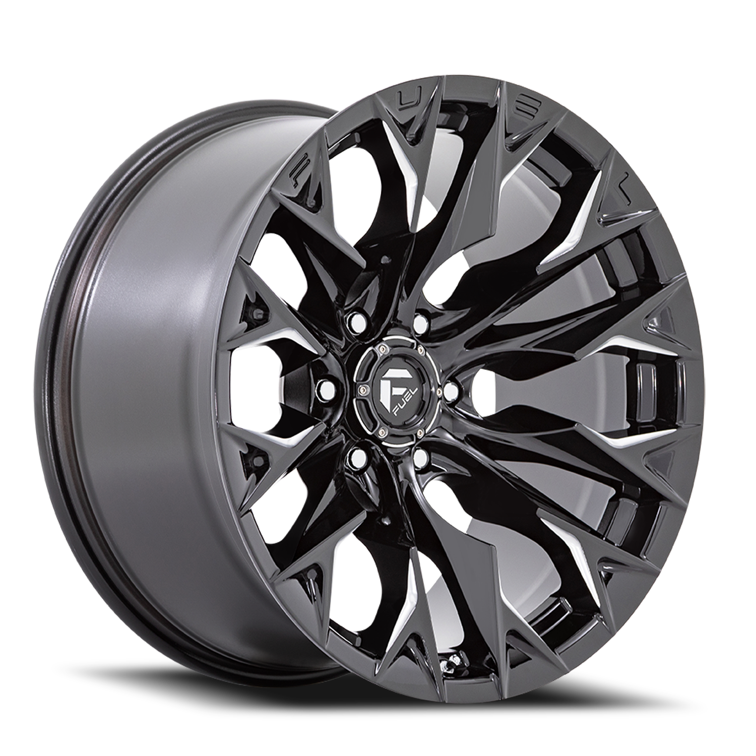 Fuel Off-Road Flame 6 D803 20x10 -18 6x135mm 87.1mm Gloss Black Milled