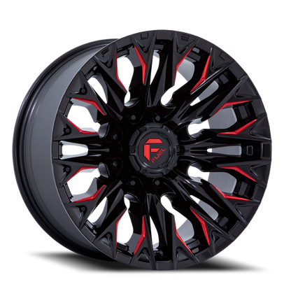 Fuel Off-Road Flame 8 D823 20x10 -18 8x165.1mm 125.1mm Gloss Black Milled Candy Red