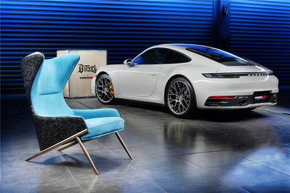 DARWINPRO CARBON FIBER LUNAR BLUE SUEDE LOUNGE CHAIR - DarwinPRO Aerodynamics