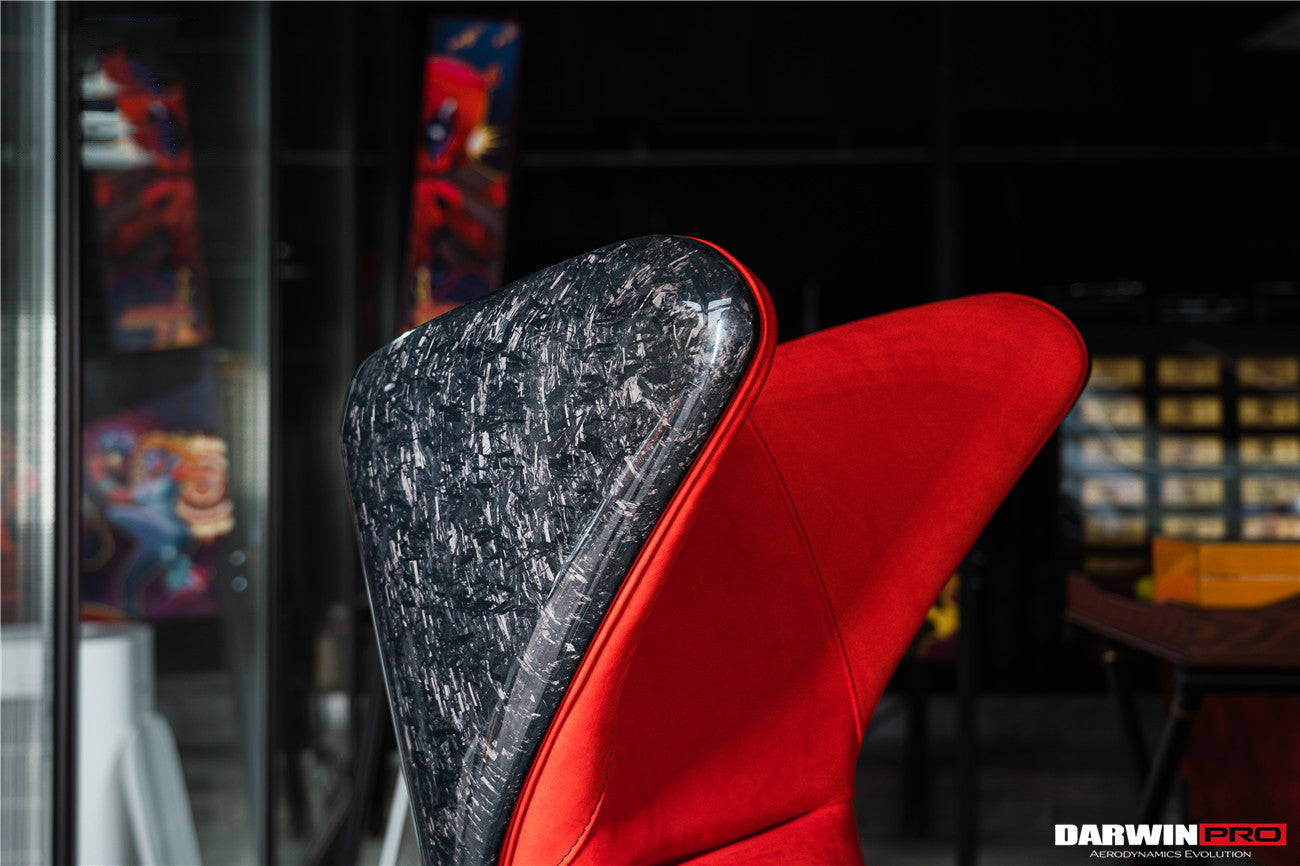 DARWINPRO CARBON FIBER CAYENNE RED SUEDE LOUNGE CHAIR - DarwinPRO Aerodynamics