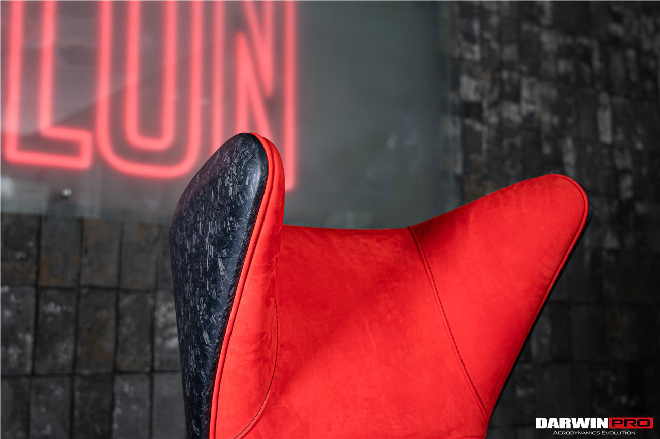 DARWINPRO CARBON FIBER CAYENNE RED SUEDE LOUNGE CHAIR - DarwinPRO Aerodynamics