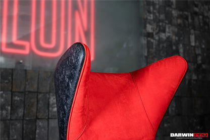 DARWINPRO CARBON FIBER CAYENNE RED SUEDE LOUNGE CHAIR - DarwinPRO Aerodynamics