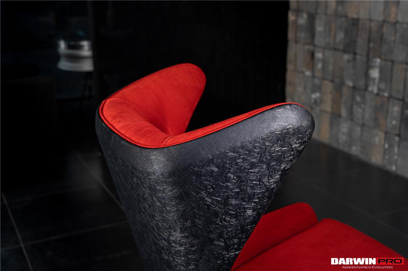 DARWINPRO CARBON FIBER CAYENNE RED SUEDE LOUNGE CHAIR - DarwinPRO Aerodynamics