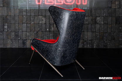 DARWINPRO CARBON FIBER CAYENNE RED SUEDE LOUNGE CHAIR - DarwinPRO Aerodynamics