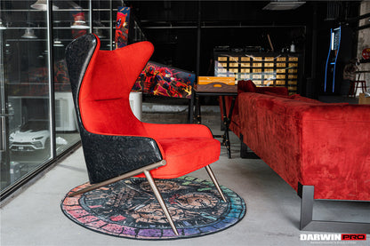 DARWINPRO CARBON FIBER CAYENNE RED SUEDE LOUNGE CHAIR - DarwinPRO Aerodynamics