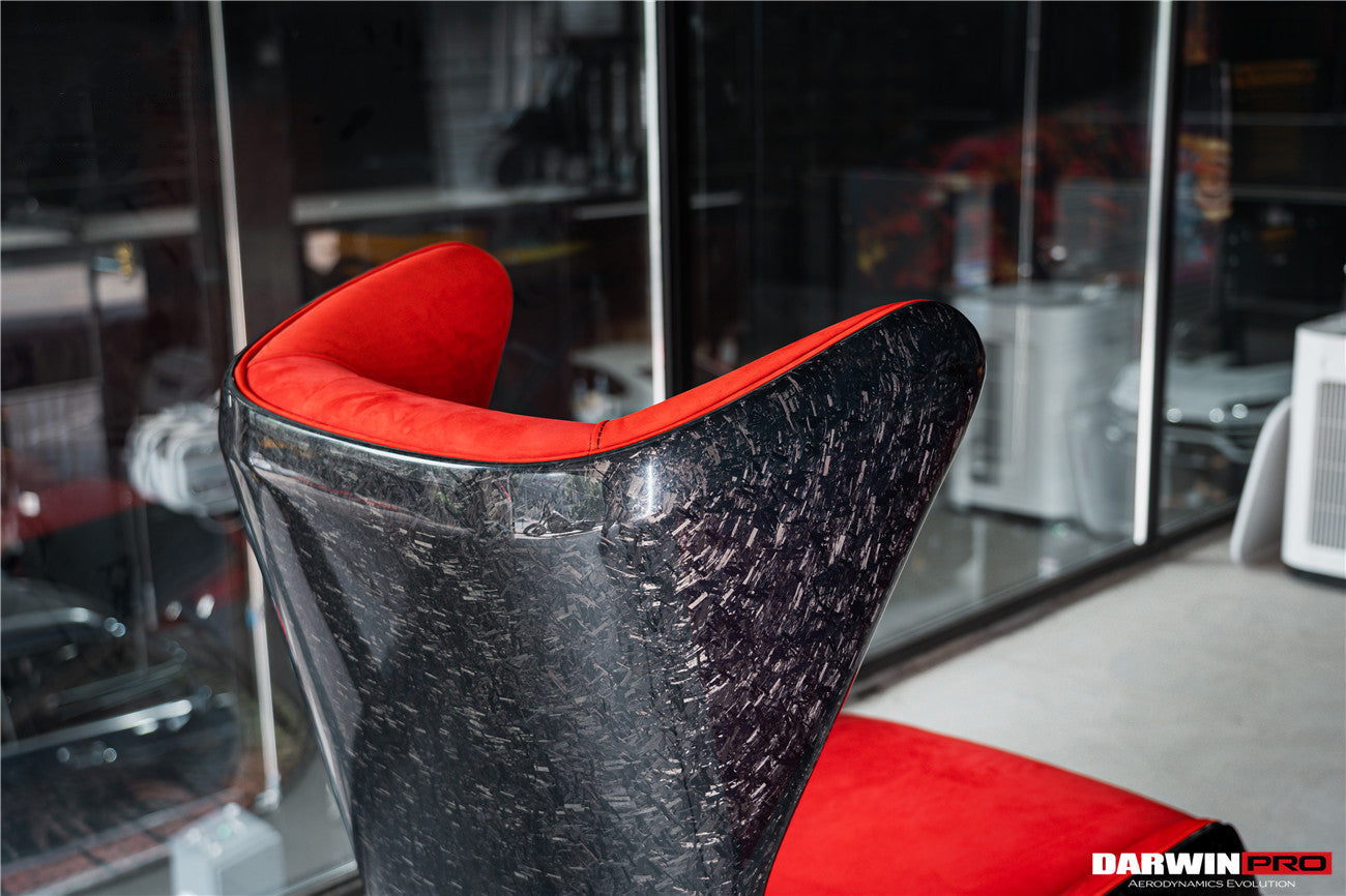 DARWINPRO CARBON FIBER CAYENNE RED SUEDE LOUNGE CHAIR - DarwinPRO Aerodynamics