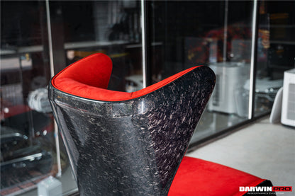 DARWINPRO CARBON FIBER CAYENNE RED SUEDE LOUNGE CHAIR - DarwinPRO Aerodynamics