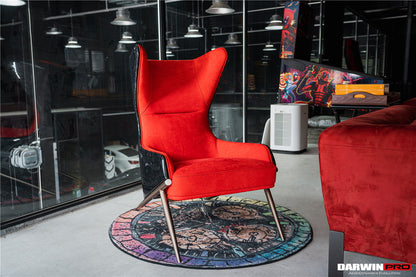 DARWINPRO CARBON FIBER CAYENNE RED SUEDE LOUNGE CHAIR - DarwinPRO Aerodynamics