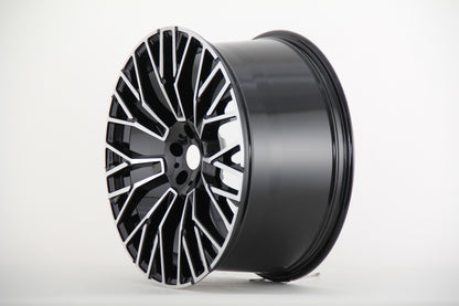 E721 Black Machined Face 22x9.5 ET37 5.120 - Square Set (4 Wheels)