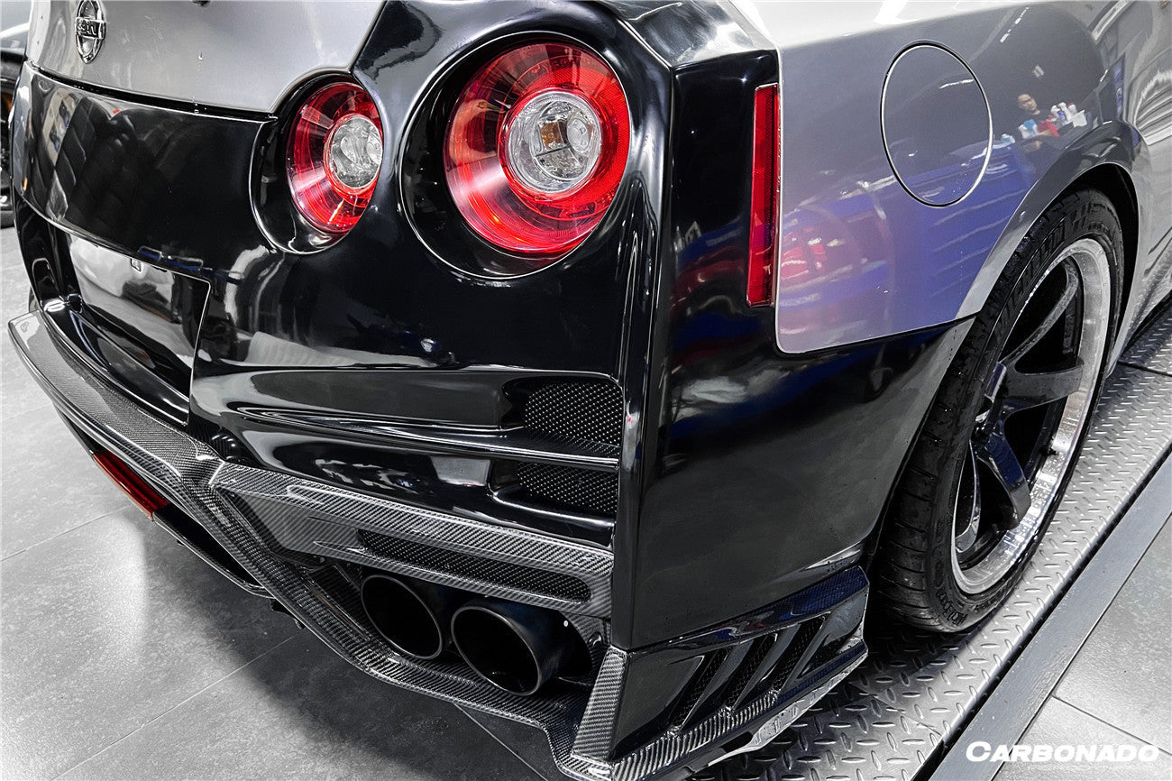 2008-2022 Nissan GTR R35 CBA/DBA/EBA TS Style Rear Bumper With Diffuser - Carbonado Aero