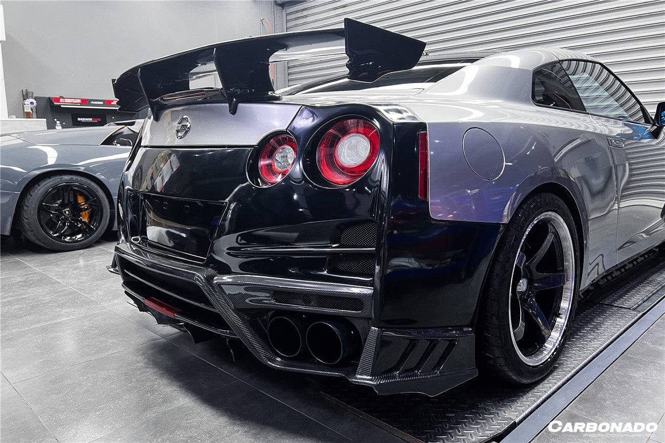 2008-2022 Nissan GTR R35 CBA/DBA/EBA TS Style Rear Bumper With Diffuser - Carbonado Aero