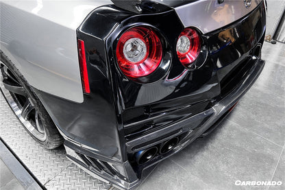 2008-2022 Nissan GTR R35 CBA/DBA/EBA TS Style Rear Bumper w/ Diffuser & Fins - Carbonado