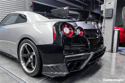 2008-2022 Nissan GTR R35 CBA/DBA/EBA TS Style Rear Bumper w/ Diffuser & Fins - Carbonado