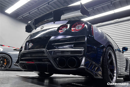 2008-2022 Nissan GTR R35 CBA/DBA/EBA TS Style Rear Bumper w/ Diffuser & Fins - Carbonado