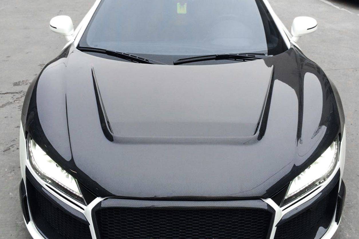2006-2015 Audi R8 Coupe & Spyder P Style Carbon Fiber Hood - Carbonado