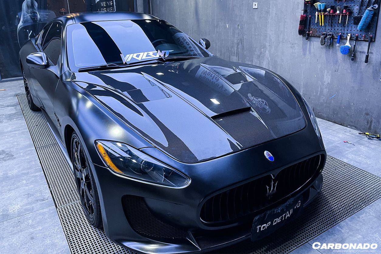 2008-2017 Maserati GranTurismo DC Style Carbon Fiber Hood - Carbonado