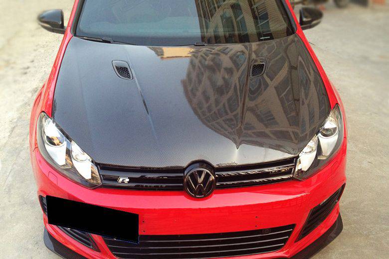 2010-2013 Volkswagen Golf 6 R20 GTI Rz Style Hood - Carbonado