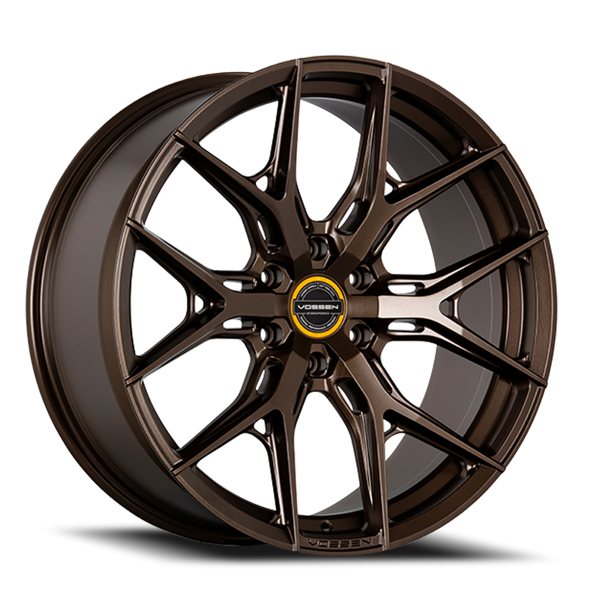 Vossen HF6-4 Satin Gold wheel — complete wheel view