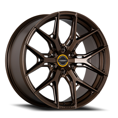 Vossen HF6-4 Satin Gold wheel — complete wheel view