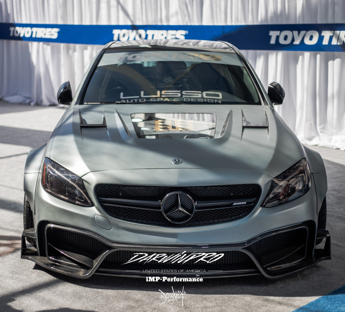 2015-2021 Mercedes Benz W205 C63/S AMG IMP Performance Partial Carbon Fiber Hood - DarwinPRO Aerodynamics