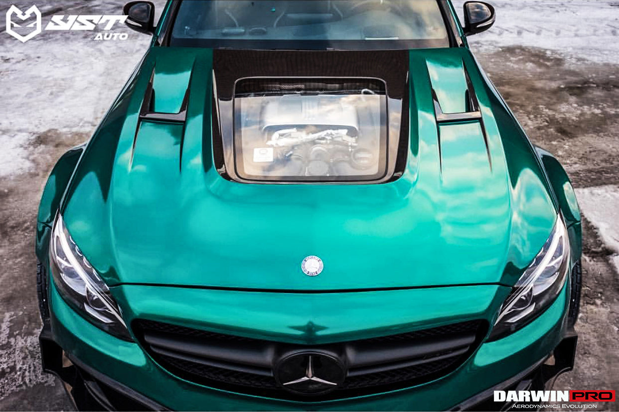 2015-2021 Mercedes Benz W205 C63/S AMG IMP Performance Partial Carbon Fiber Hood - DarwinPRO Aerodynamics