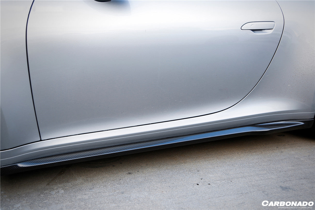 2019-2023 Porsche 911 992 Carrera/S/4/4S/Targa/Cabriolet WP Style Dry Carbon Fiber Side Skirts - Carbonado