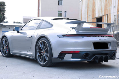 2019-2023 Porsche 911 992 Carrera/Targa Sport Design Bumper WP Style Dry Carbon Fiber Rear Lip - Carbonado