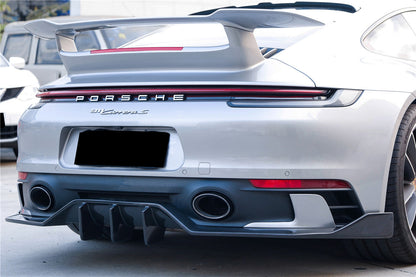 2019-2023 Porsche 911 992 Carrera/Targa Sport Design Bumper WP Style Dry Carbon Fiber Rear Lip - Carbonado