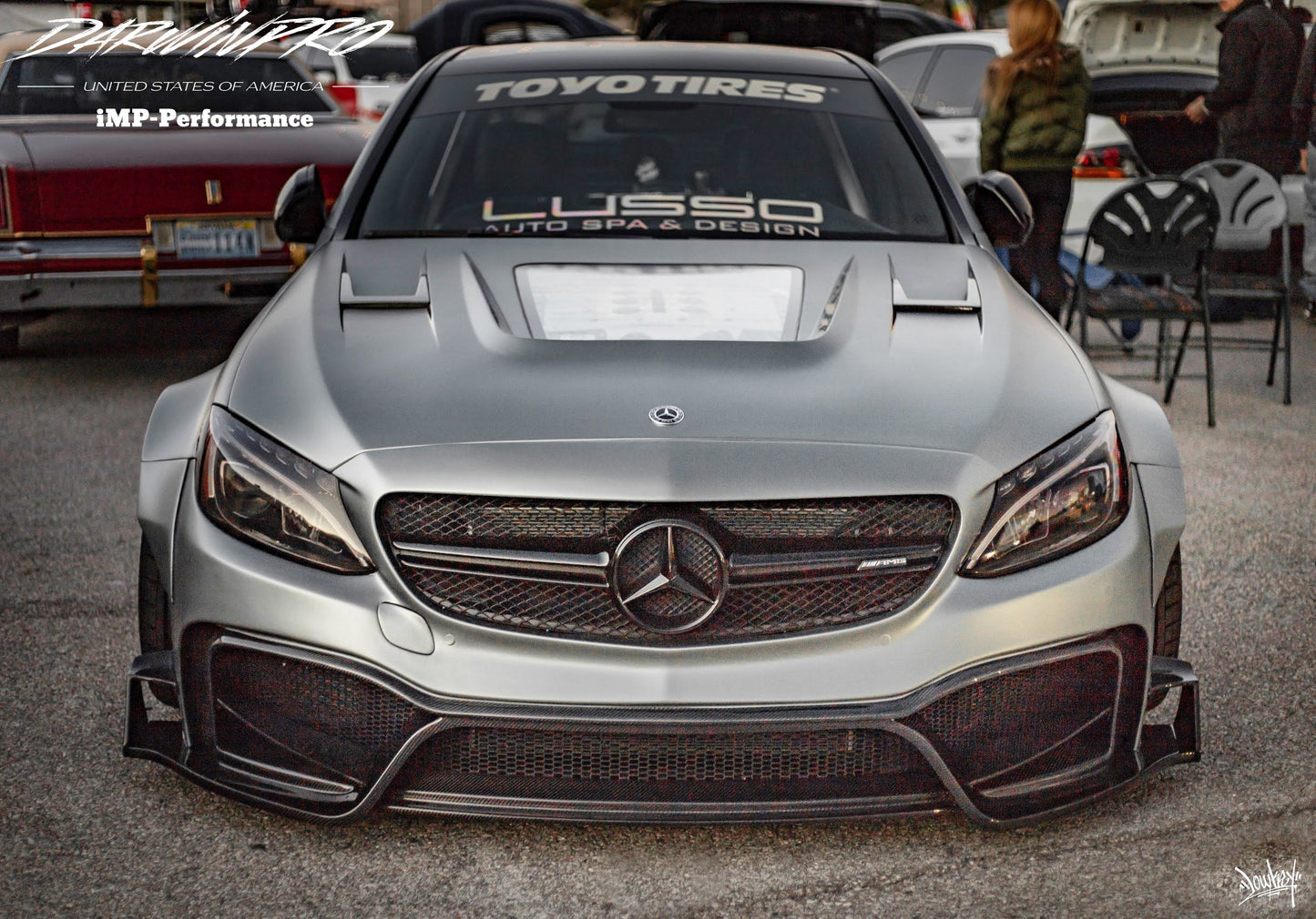 2015-2021 Mercedes Benz W205 C63/S AMG IMP Performance Partial Carbon Fiber Hood - DarwinPRO Aerodynamics