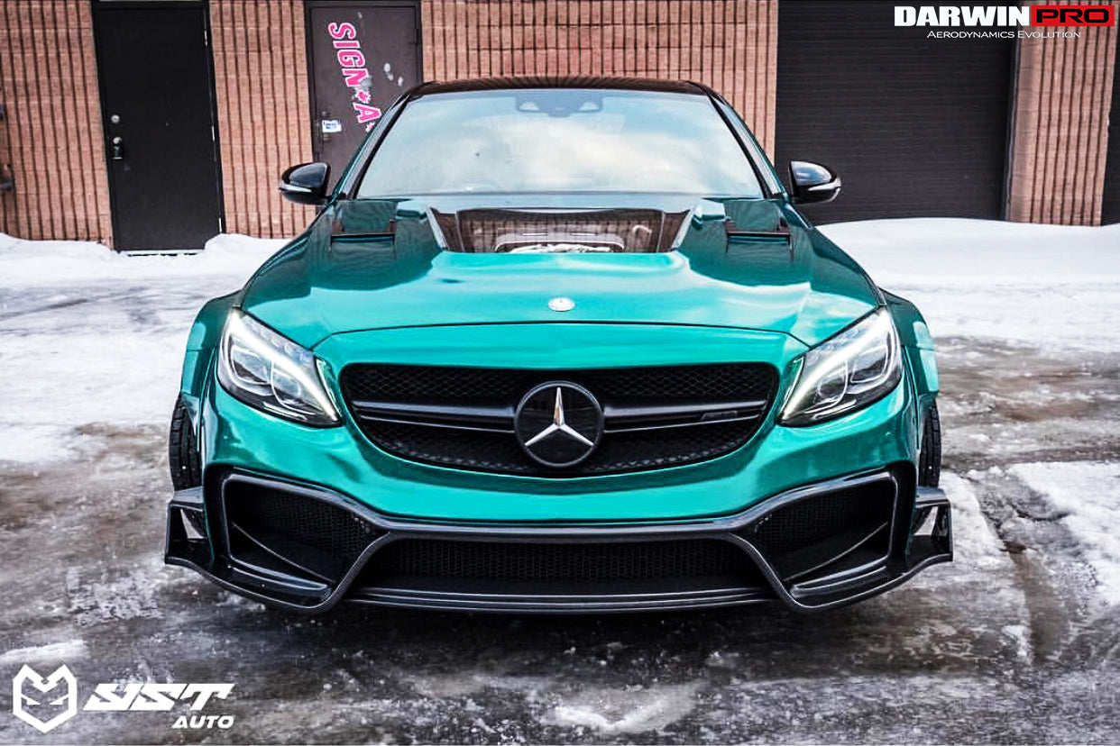 2015-2021 Mercedes Benz W205 C63/S AMG IMP Performance Partial Carbon Fiber Hood - DarwinPRO Aerodynamics
