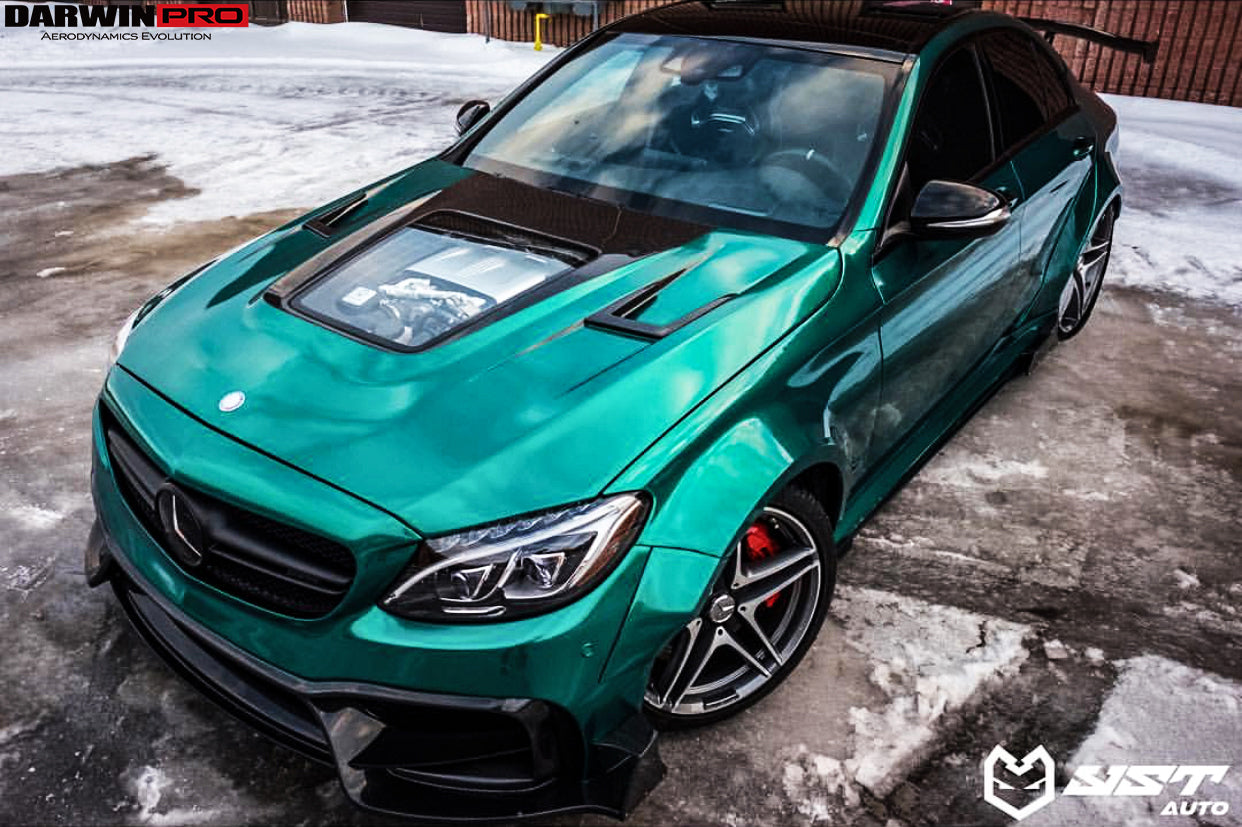 2015-2021 Mercedes Benz W205 C63/S AMG IMP Performance Partial Carbon Fiber Hood - DarwinPRO Aerodynamics