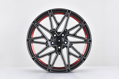 E1505 Black Milled Red Window 20x8.5 ET35 5x114.3 – (Square Set of 4)