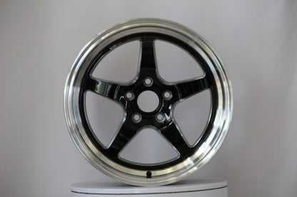 E101 Black Machined Lip 18x8.0 ET30 5x114.3 - Square Set (4 Wheels)