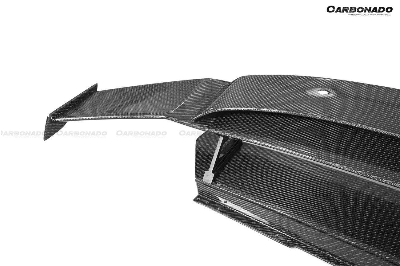 2015-2020 Lamborghini Huracan LP610/LP580 MD Style Carbon Fiber Trunk Spoiler w/ Base - Carbonado Aero