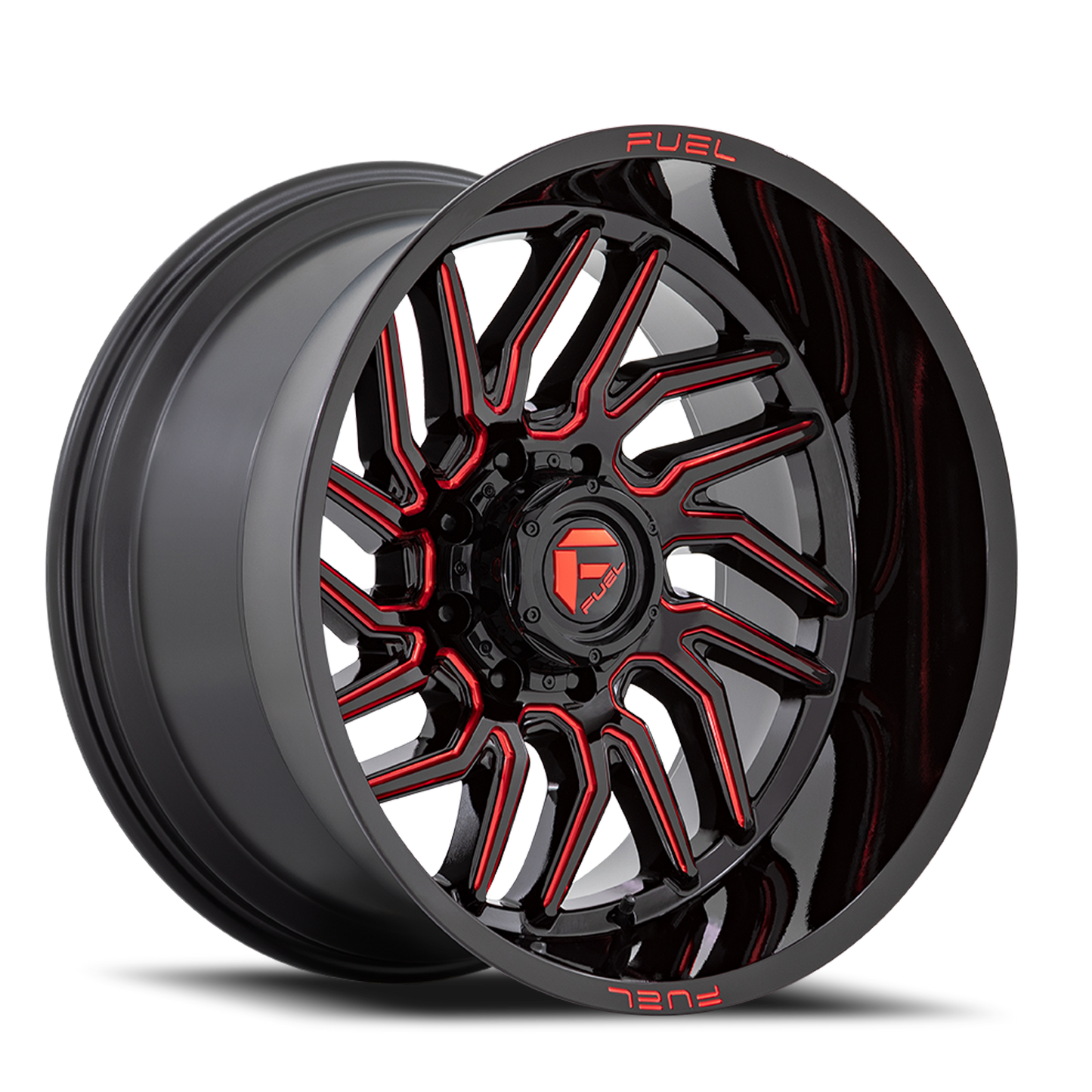Fuel Off-Road Hurricane D808 20x10 -18 6x135mm 87.1mm Gloss Black Red Milled