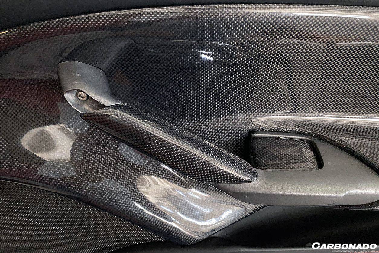 2015-2020 Ferrari 488 GTB Spyder OE Style Carbon Fiber Door Handle Interior - Carbonado Aero