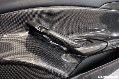 2015-2020 Ferrari 488 GTB Spider OE Style Carbon Fiber Door Handle Interior - Carbonado