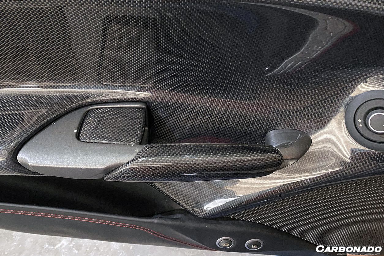 2015-2020 Ferrari 488 GTB Spyder OE Style Carbon Fiber Door Handle Interior - Carbonado Aero