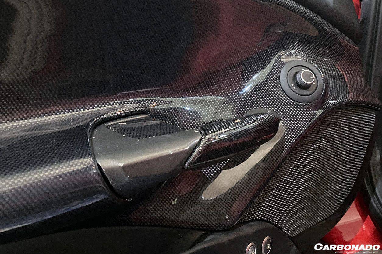 2015-2020 Ferrari 488 GTB Spyder OE Style Carbon Fiber Door Handle Interior - Carbonado Aero