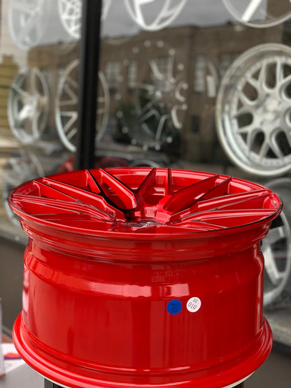 18" F1R F103 Candy Red 5x112 ( Staggered Setup ) ( Set of 4 )