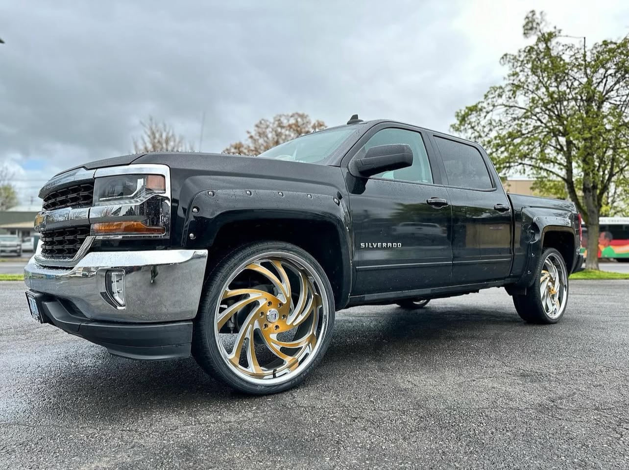 22" Azad AZ Drip Brushed gold 6x139.7 ( Square Setup ) ( Set of 4 )