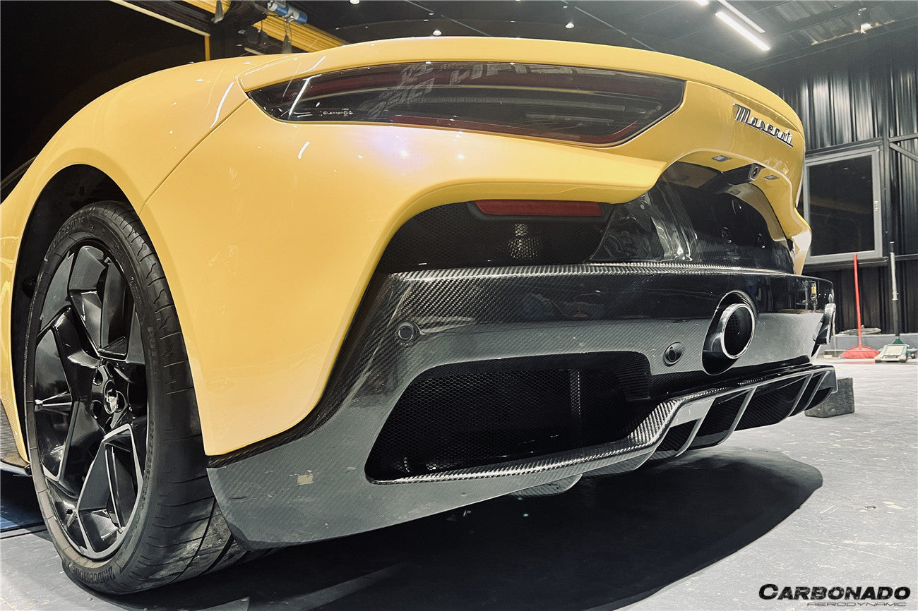 2020-UP Maserati MC20 OE Dry Carbon Fiber Rear Lip Diffuser - Carbonado