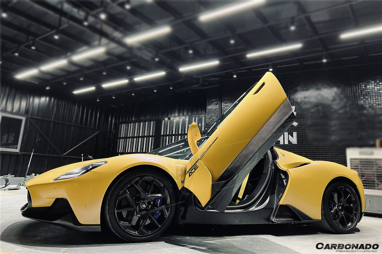 2020-UP Maserati MC20 OE Dry Carbon Fiber Side Skirts - Carbonado