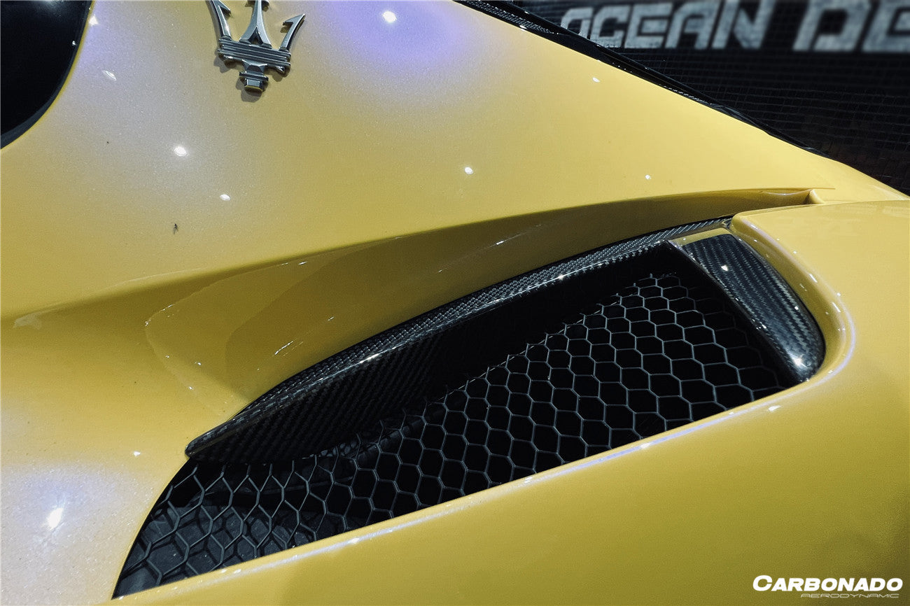2020-UP Maserati MC20 NVT Style Dry Carbon Fiber Quarter Panel Side Vent Scoops - Carbonado