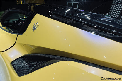 2020-UP Maserati MC20 NVT Style Dry Carbon Fiber Quarter Panel Side Vent Scoops - Carbonado