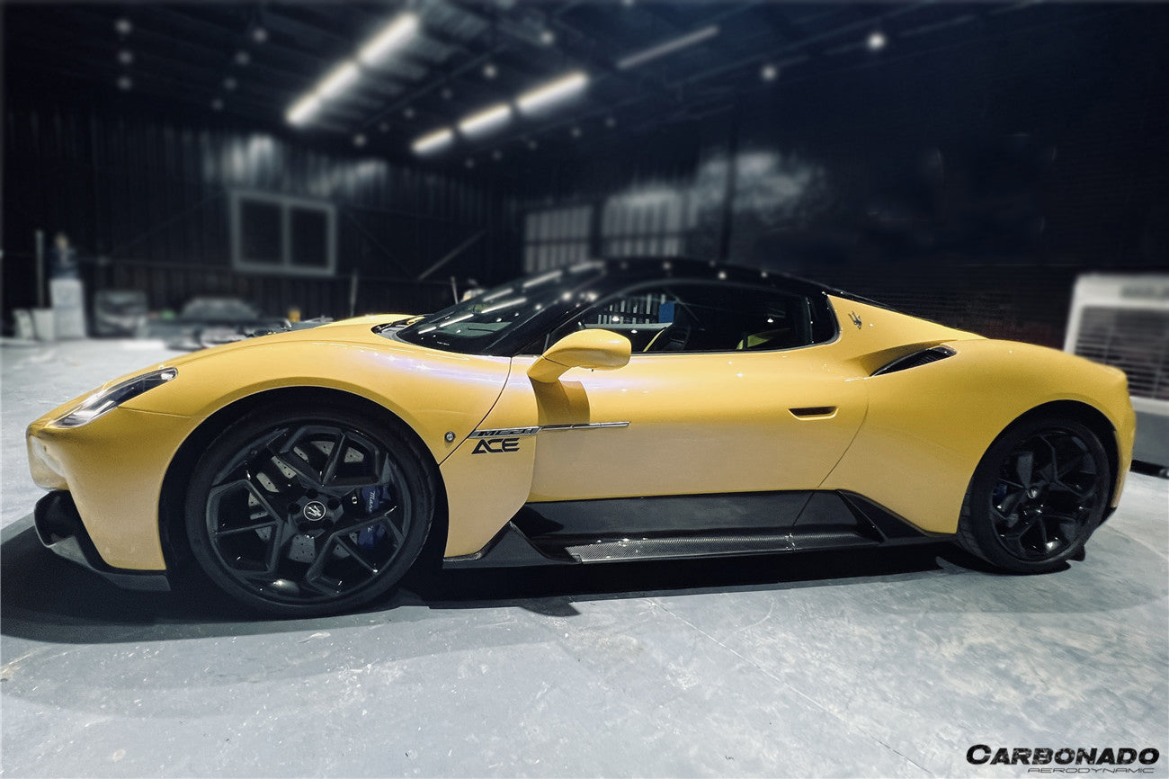 2020-UP Maserati MC20 OE Dry Carbon Fiber Side Skirts - Carbonado