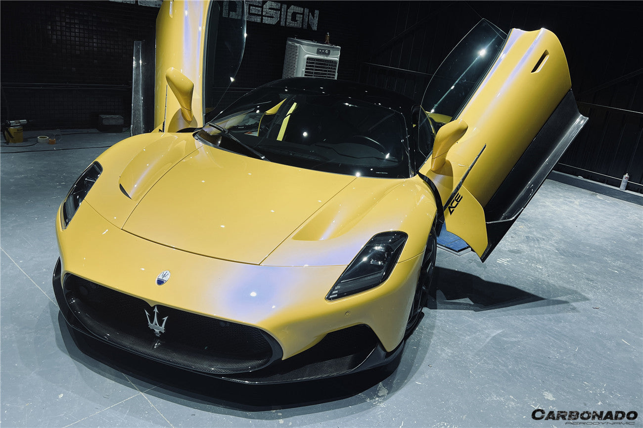 2020-UP Maserati MC20 OE Dry Carbon Fiber Front Lip - Carbonado